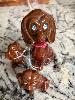 Vintage MCM Japanese 1950s Ceramic Dogs Handpainted