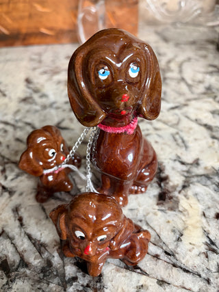 Vintage MCM Japanese 1950s Ceramic Dogs Handpainted