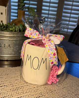 Rae Dunn MOM Mug Pink Bouquet