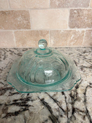 Vintage Federal Glass Co. "Madrid" Covered Butter/Cheese Dish