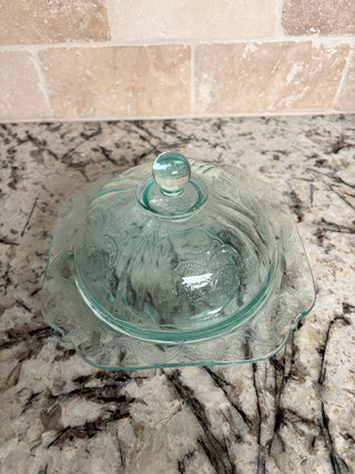 Vintage Federal Glass Co. "Madrid" Covered Butter/Cheese Dish