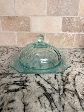 Vintage Federal Glass Co. "Madrid" Covered Butter/Cheese Dish
