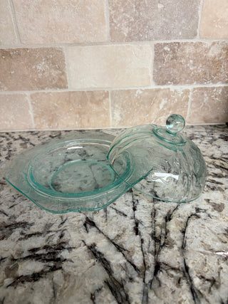 Vintage Federal Glass Co. "Madrid" Covered Butter/Cheese Dish