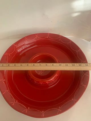 Crate & Barrel XL Red server dish