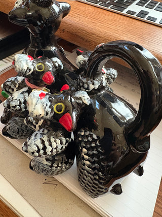 Vtg. 5-piece Japanese poodle spice rack