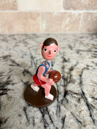 Vintage Japanese Hand Carved Bobblehead Basketball Player