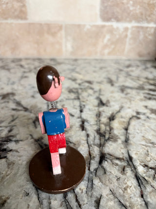 Vintage Japanese Hand Carved Bobblehead Basketball Player