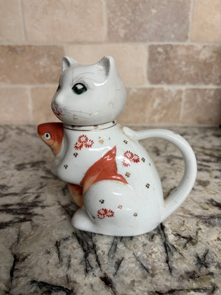 Vintage Chinese Porcelain "Lucky Cat" Creamer or Teapot