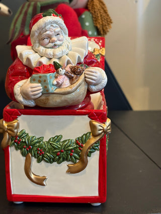 Vtg. (1990) Otagiri Santa Claus music box decor 7.5" tall