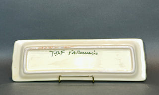 Vintage Hand-Painted Vallauris Ravier — French Olive Tray with Red Poppy, Signed, 10.5"