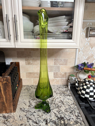 Vintage Viking Epic Drape Slung Vase 28" Tall Green
