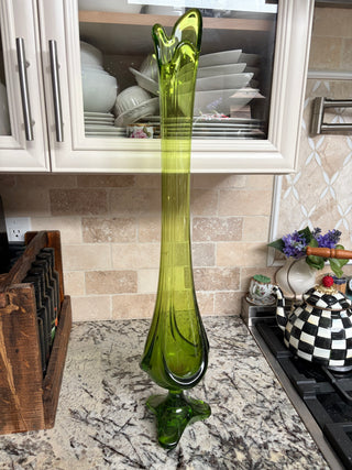 Vintage Viking Epic Drape Slung Vase 28" Tall Green