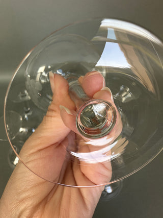 Vintage Hand-Blown Cut Crystal Grape Champagne Coupes — Set of 10, Mid-Century
