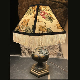 Vintage lamp with fringed shade