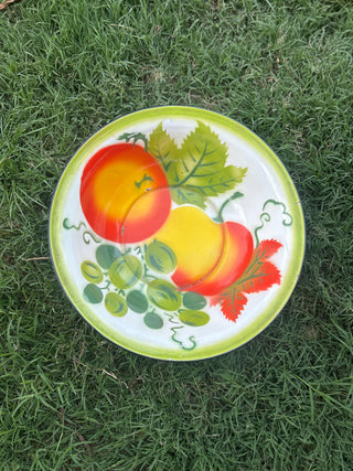 Enamelware graniteware metal fruit serving bowl