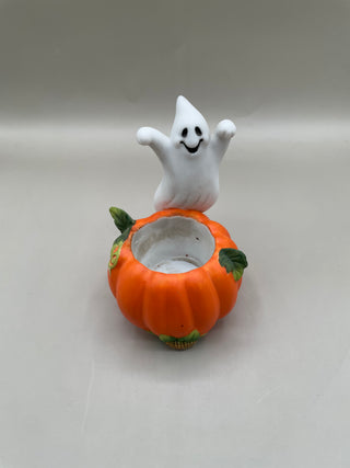 Ghost & Pumpkin Tea Light Holder