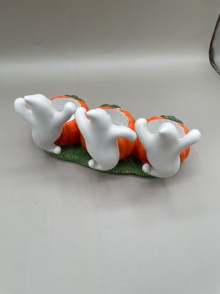 3 Ghost & Pumpkin Teal Light Holder