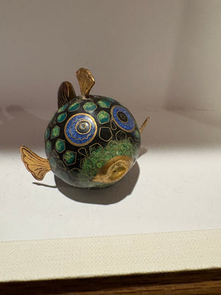 Vtg. (1950) Chinese Cloisonné puffer fish