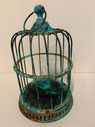 10" patinad metal birdcage