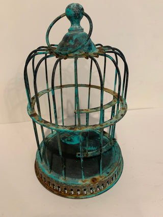 10" patinad metal birdcage