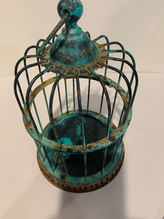 10" patinad metal birdcage