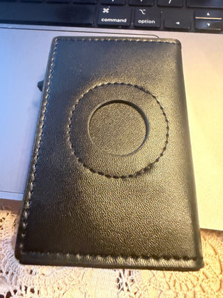 Black Mens Wallet with Airtag compartment