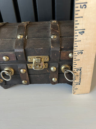 Vintage wood and brass chest