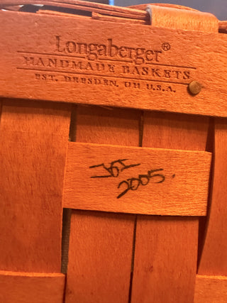 Longaberger Basket 2005 Sunny Day Stripe Lining Signed 5" X 5" Square handle