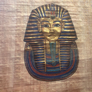 Framed approx. 17" X 21"  Egyptian Painting Papyrus King Tut painting on Papyrus