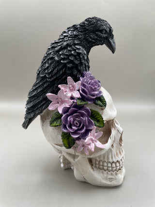 Skull w/ Raven & Flowers