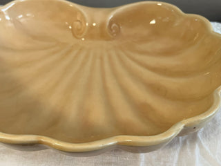 Vintage Midcentury Shell Shaped Bowl, Peach/Pink