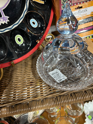 VTG crystal butter dome w/ cut crystal plate (2 PC set)