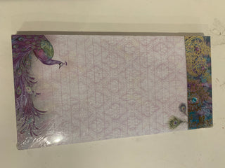 Peacock notepad fusia jeweled