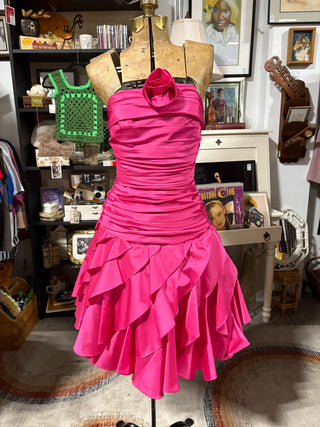 Vintage 80s Fit and Flare Hot Pink Party Dress MTS Bliss Marketplace Vintage 80s Fit and Flare Hot Pink Party Dress MTS Bliss Marketplace