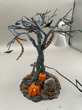 Dept 56 Snow Village Lit Graveyard Tree