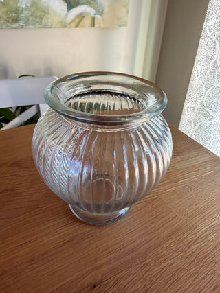 Glass Vase Ribbed