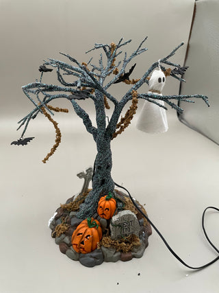 Dept 56 Snow Village Lit Graveyard Tree