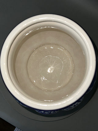 Vintage Royal Copenhagen Aluminia Eremitage Blue White Faience Urn Vase 14"