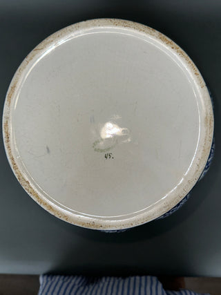 Vintage Royal Copenhagen Aluminia Eremitage Blue White Faience Urn Vase 14"