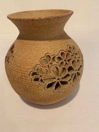 5" bee sanded stoneware vase