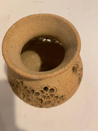 5" bee sanded stoneware vase
