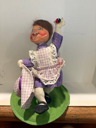Vtg. 1998 annaLee Easter Spring Girl Ladybug Doll 7"