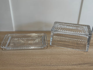 Vintage Pressed Glass Butter Dish