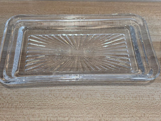 Vintage Pressed Glass Butter Dish