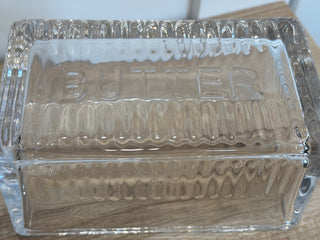 Vintage Pressed Glass Butter Dish