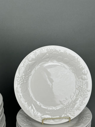 Gibson Embossed Fruit White Dinnerware — 52 Pieces, Service for 20, Discontinued