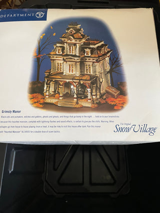 Dept 56 Snow Village Grisly Manor  + 2 Black Cats
