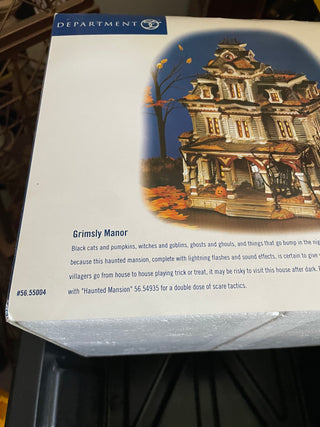 Dept 56 Snow Village Grisly Manor  + 2 Black Cats