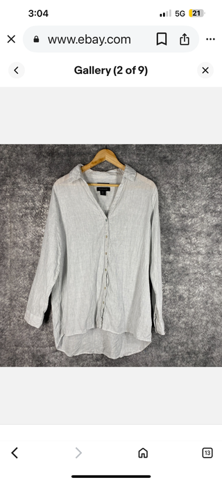 Tahari 100% Linen Blouse