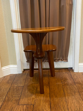 Rare Vtg MCM solid wood prayer chair